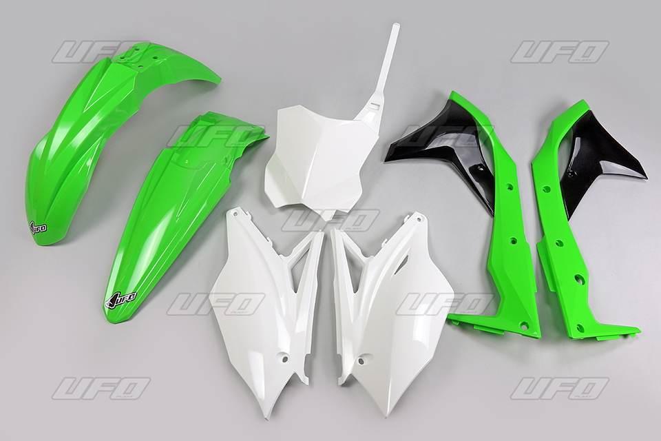 Ufo Komplet Plastików Kawasaki Kxf 250 '17 Kolor Oem Zielony/Biały/Czarny K