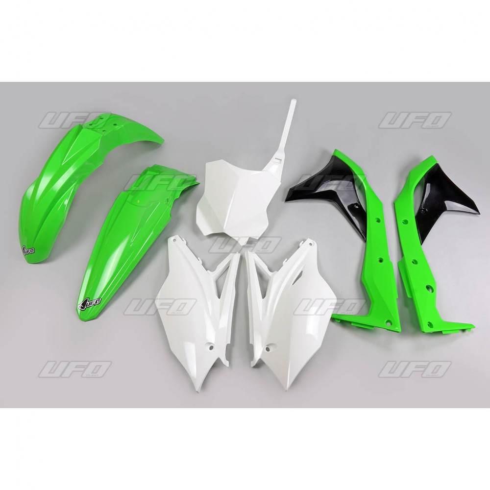 Ufo Komplet Plastików Kawasaki Kxf 250 '18-'20 Kolor Oem '18 Biały/Zielony