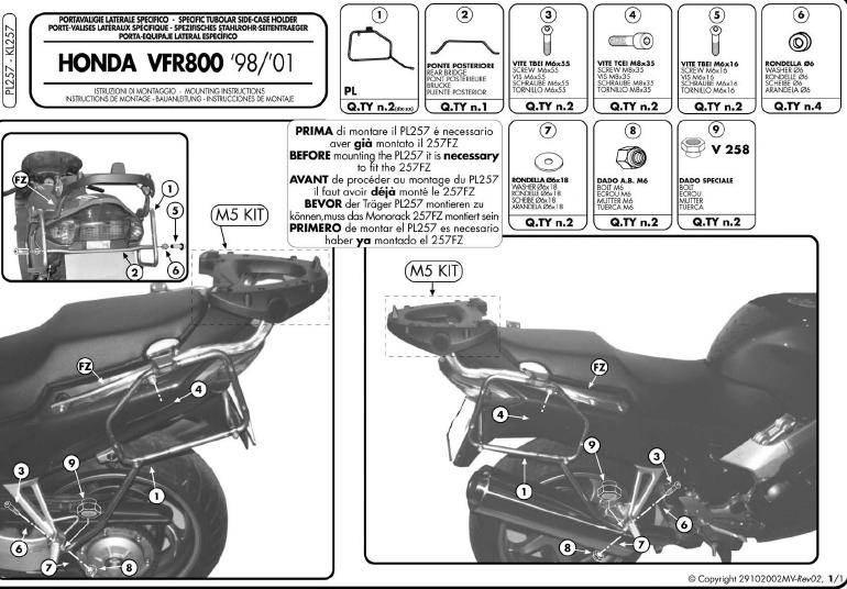 Kappa Stelaż Kufrów Bocznych Monokey Honda Vfr 800 98-01