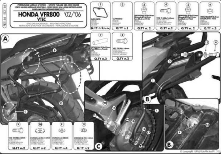 Kappa Stelaż Kufrów Bocznych Monokey Side Honda Vfr 800 '02-'11 - Tylko Pod