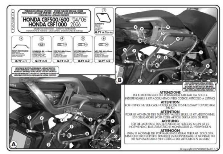 Kappa Stelaż Kufrów Bocznych Monokey Side Honda Cbf 500 '04-'12 /600/1000 -