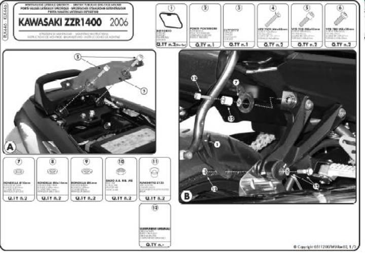 Kappa Stelaż Kufrów Bocznych Monokey Side Kawasaki Zzr 1400 '06-'11 Zx 14 '