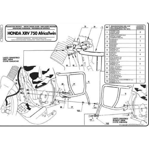 Kappa Gmole Osłony Silnika Honda Xrv 750 Africa Twin Tn362 Czarne