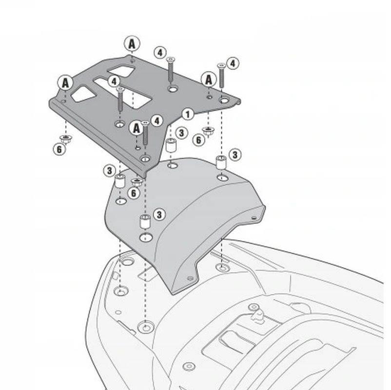 Kappa Stelaż Kufra Centralnego Honda Forza 300 Abs 13-17 Z Płytą Monokey