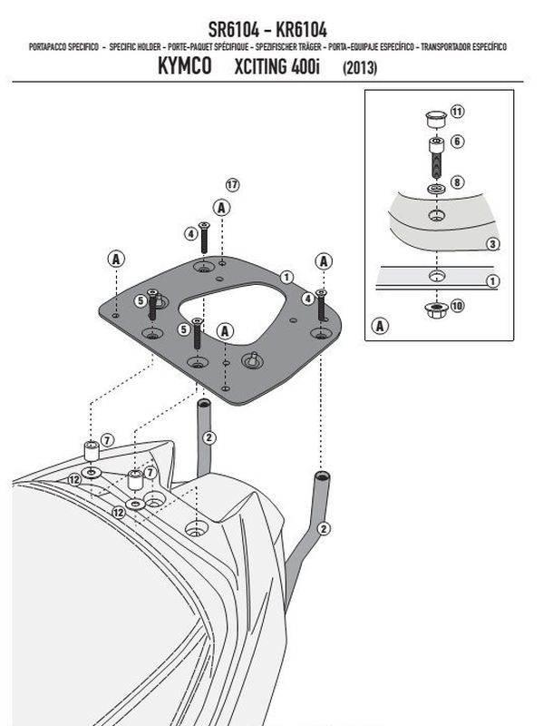 Kappa Stelaż Kufra Centralnego Kymco Xciting 400I 13-15 Z Płytą Monokey