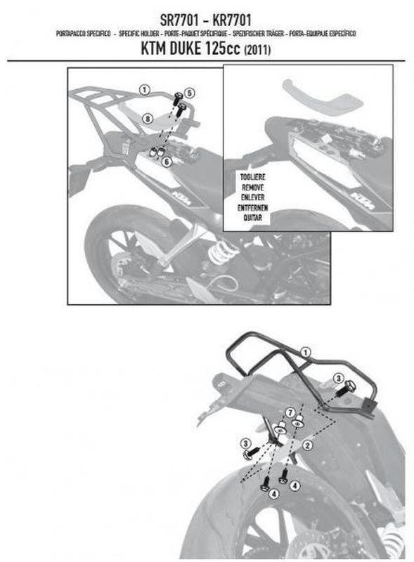 Kappa Stelaż Kufra Centralnego Ktm Duke 125/300/390 11-16 Bez Płyty