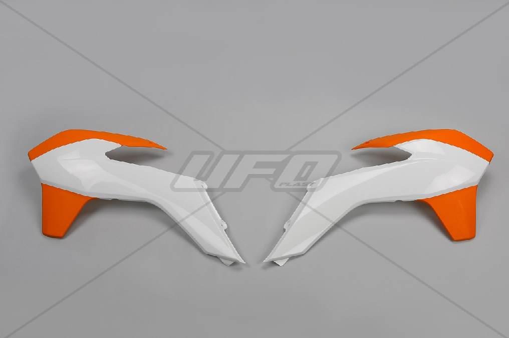 Ufo Osłony Chłodnicy Ktm Sx/Sxf '13-'15, Exc '14-'16 Kolor Biały/Pomarańczo