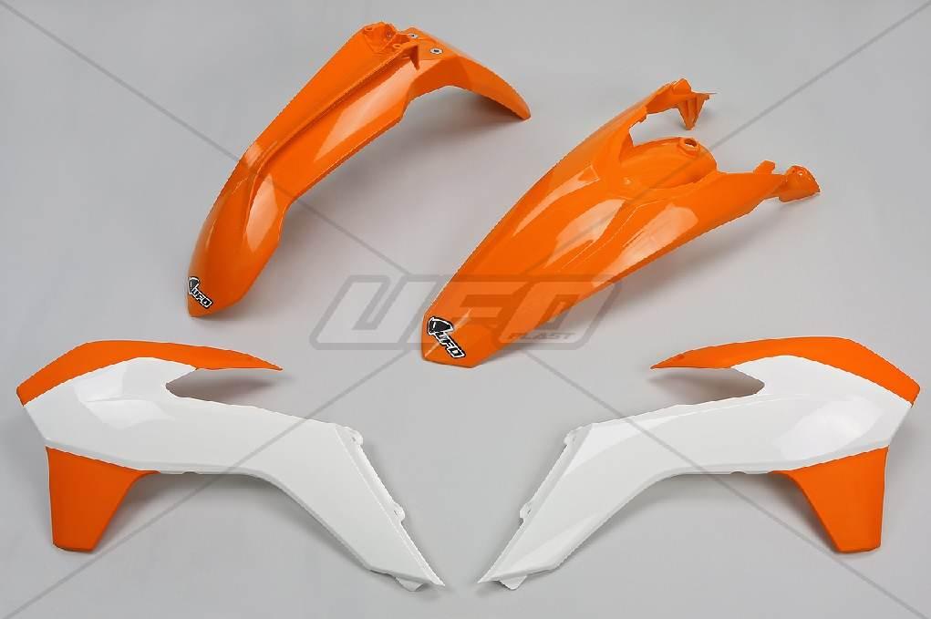 Ufo Komplet Plastików Ktm Exc '14-'16, Kolor Oem '15-'16 Pomarańczowy/Biały