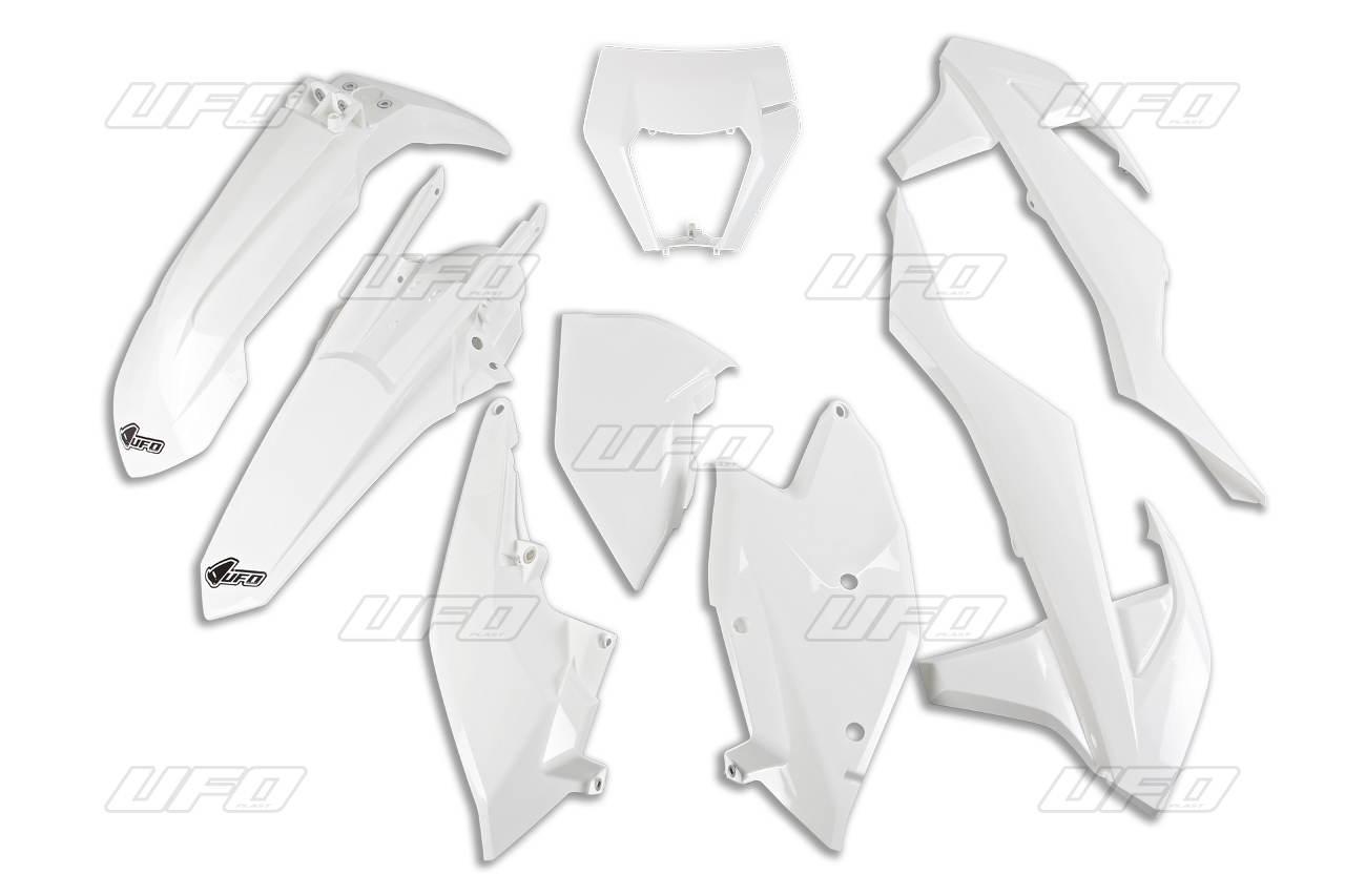 Ufo Komplet Plastików Ktm Exc/Exc-F Tpi '17-'19 Z Osłoną Lampy Kolor Biały