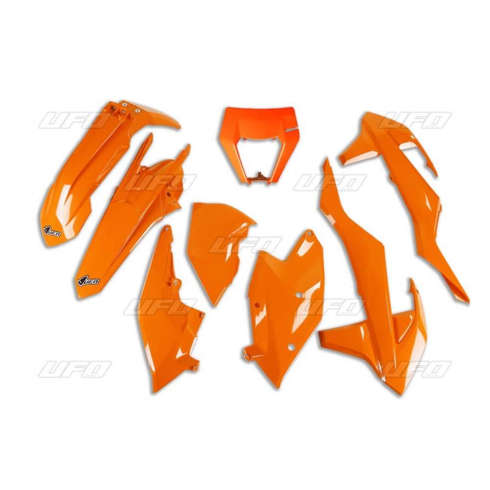 Ufo Komplet Plastików Ktm Exc/Exc-F Tpi '17-'19 Z Osłoną Lampy Kolor Pomara