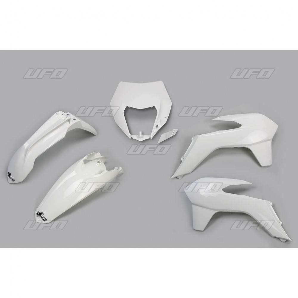 Ufo Komplet Plastików Ktm Exc/Excf '14-'16 Z Osłoną Lampy Kolor Biały Kt524