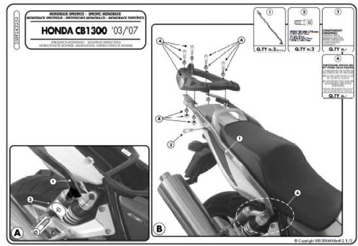 Kappa Stelaż Kufra Centralnego Honda Cb 1300/S 03-09 Bez Płyty