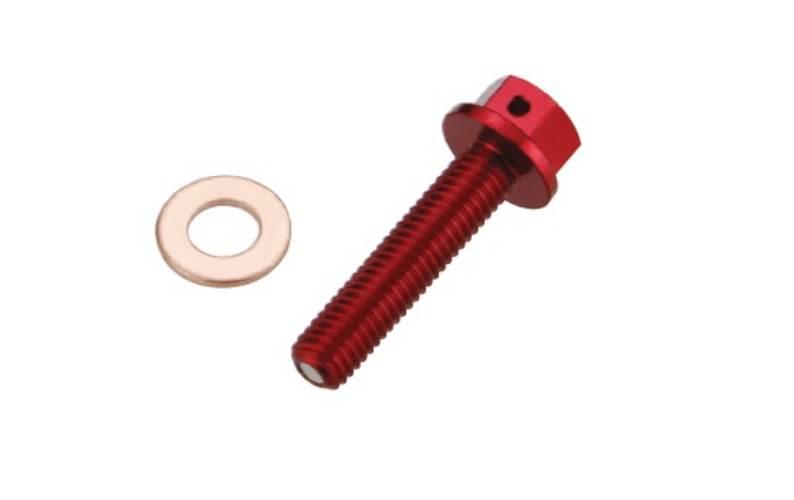 Accel Korek Spustowy Oleju Honda Crf 150 R '07-'16 Z Magnesem Kolor Czerwon