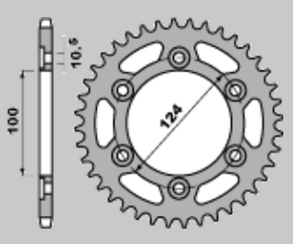 Cht Zębatka Tylna 1027 45 735-45 Ducati Monster 696 08-14 Jtr735.45 Łańc. 5