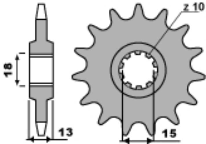 Pbr Zębatka Przednia 155 14 18Nc Łańc. 415 Made In Italy