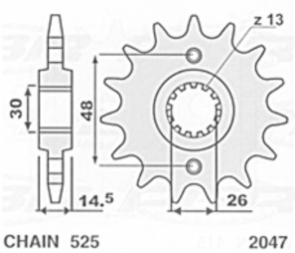 Cht Zębatka Przednia 2047 15 400015K Honda Cb 750 Vfr 750