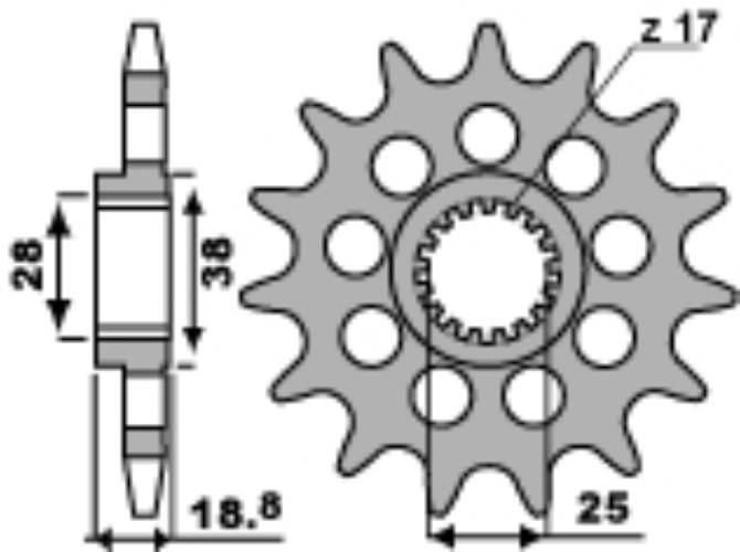 Pbr Zębatka Przednia 2078 14 18Nc Aprilia 1000 Bmw F 650/800 Jtf704.14 Tylk