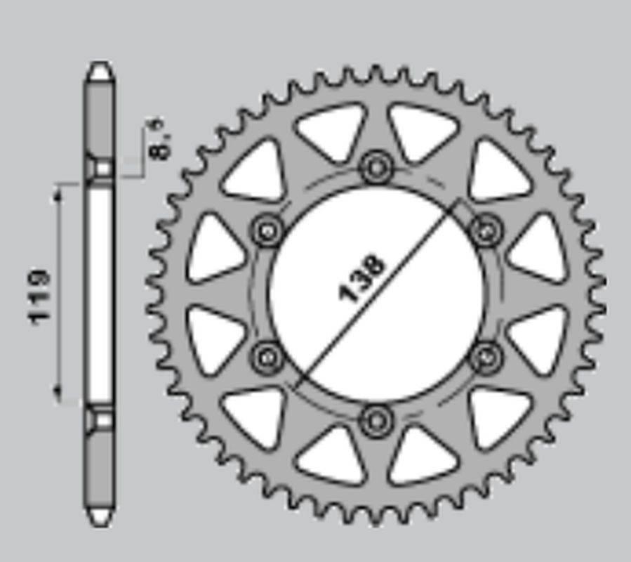 Cht Zębatka Tylna Aluminiowa T7075 Ergal 213 48 Husaberg Fe 400/ Fe 600 '96