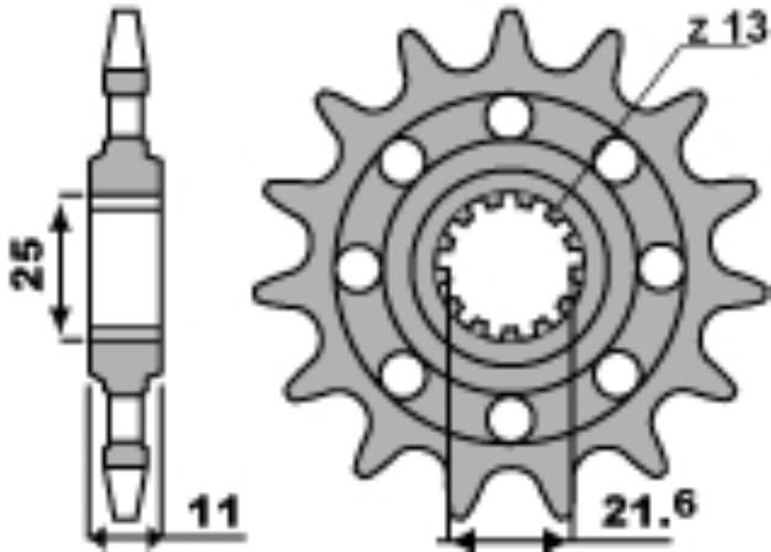 Pbr Zębatka Przednia 2172 16 18Nc Yamaha Xj6 Diversion 09-15 Łańc. 520 Made