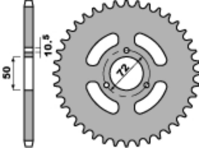 Pbr Zębatka Tylna 251 36 F Honda Nsr 50/75 89-93 Łańc. 420 Jtr216.36 Made I