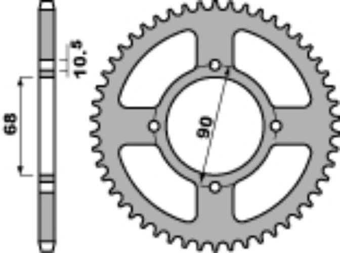 Pbr Zębatka Tylna 256 42 C45 Honda Mtx 200 Rw 83-87 Łańc. 520 Jtr243.42 Mad