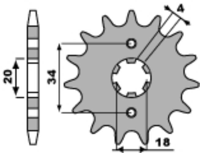 Pbr Zębatka Przednia 259 15 18Nc Xl 125 Łańc. 428 Made In Italy