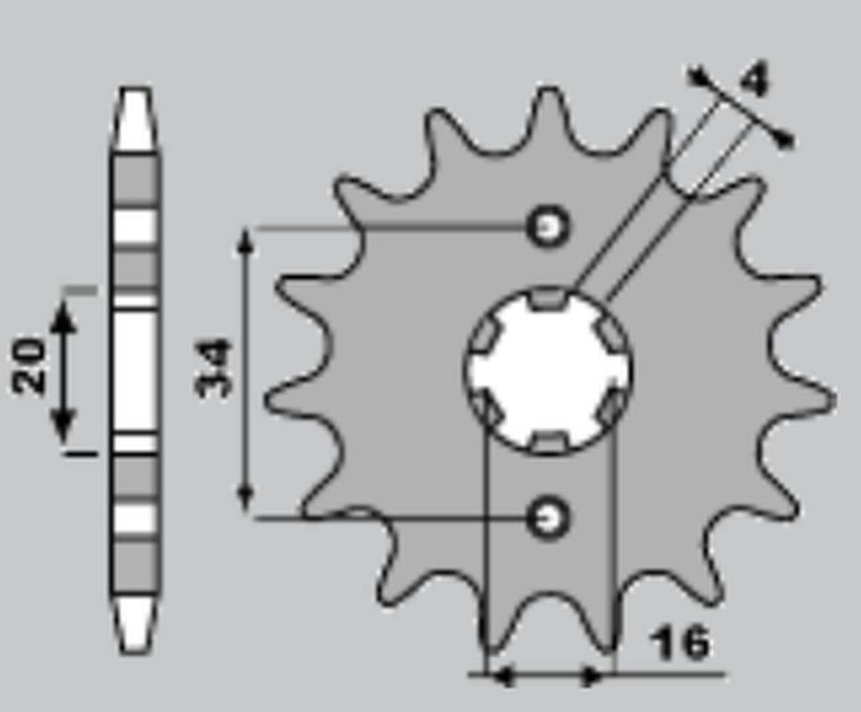 Pbr Zębatka Przednia 263 14 18Nc Yamaha;Junak 125 Łańc. 428 Made In Italy