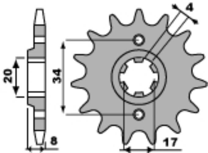 Pbr Zębatka Przednia 267 14 18Nc Cb 250/ Xl 350 R Łańc. 520 Made In Italy