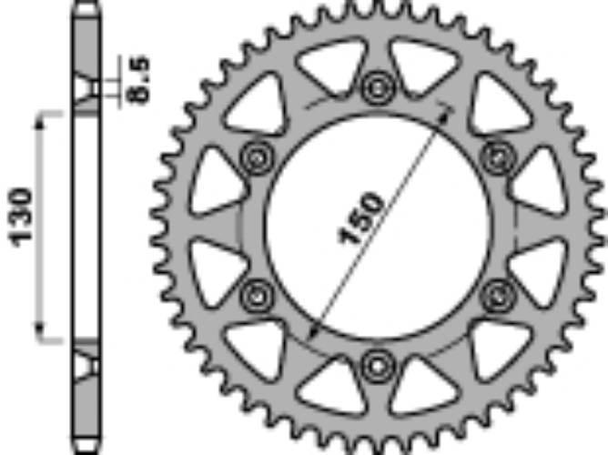 Pbr Zębatka Tylna 270 52 C45 Yamaha Yz/Yzf/Wrf '99-'24 Łańc. 520 Jtr251.52