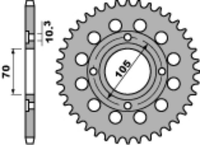 Pbr Zębatka Tylna 278 41 C45 Honda Cb 250N 78-82 Łańc. 530 Jtr278.41 Made I