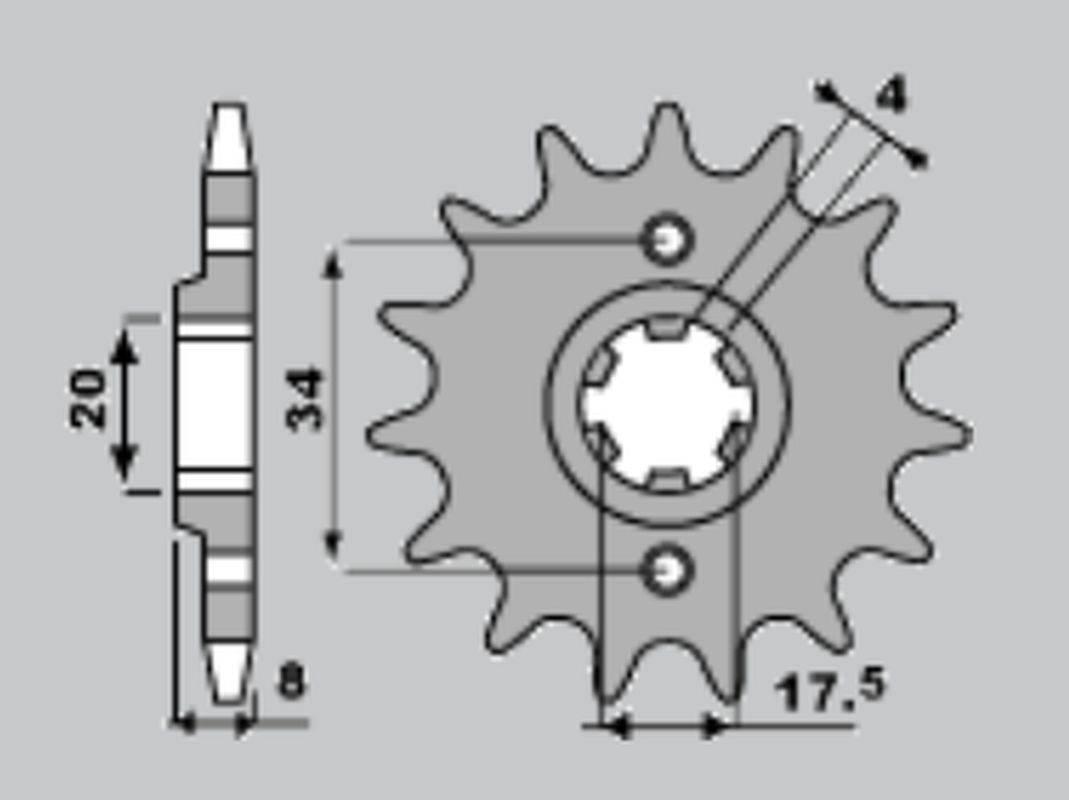 Pbr Zębatka Przednia 328 13 18Nc Honda Nsr 125 89-93 Łańc. 520 Made In Ital