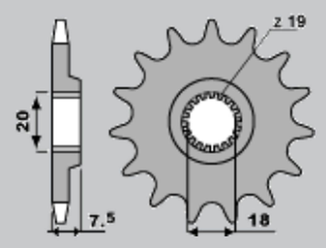 Cht Zębatka Przednia 340 13 Honda Cr 125 87-03 Łańc. 520 Jtf326.13