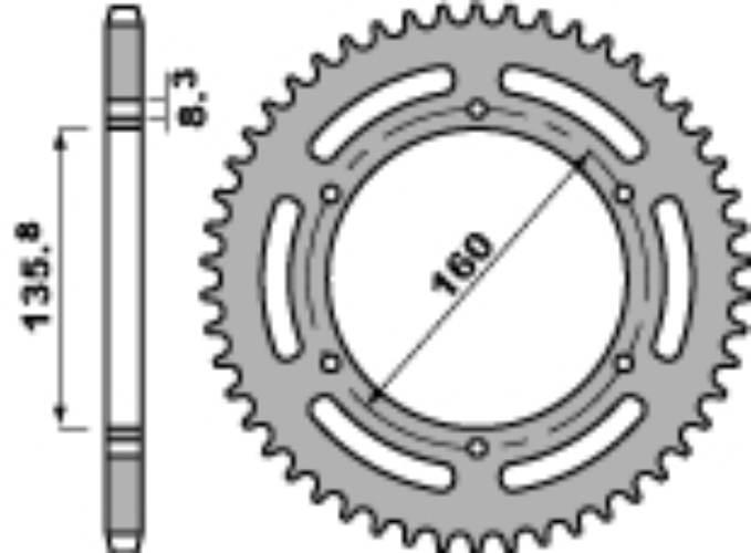 Pbr Zębatka Tylna 3552 46 C45 Aprilia 650 01-05 Łańc. 520 Jtr5.46 Made In I