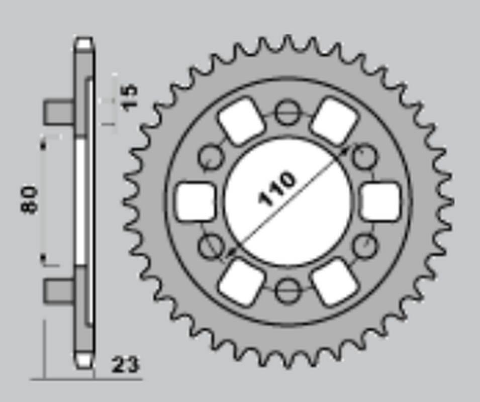 Cht Zębatka Tylna 3555 38 Aprilia Af1 125 90-93 A4150019380
