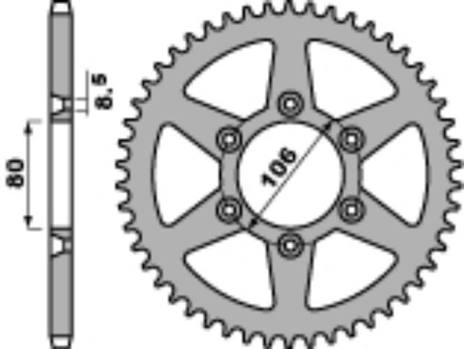 Pbr Zębatka Tylna 3560 49 C45 Aprilia 125 Rx 91-95, Rx125 08-12 Łańc. 520 J