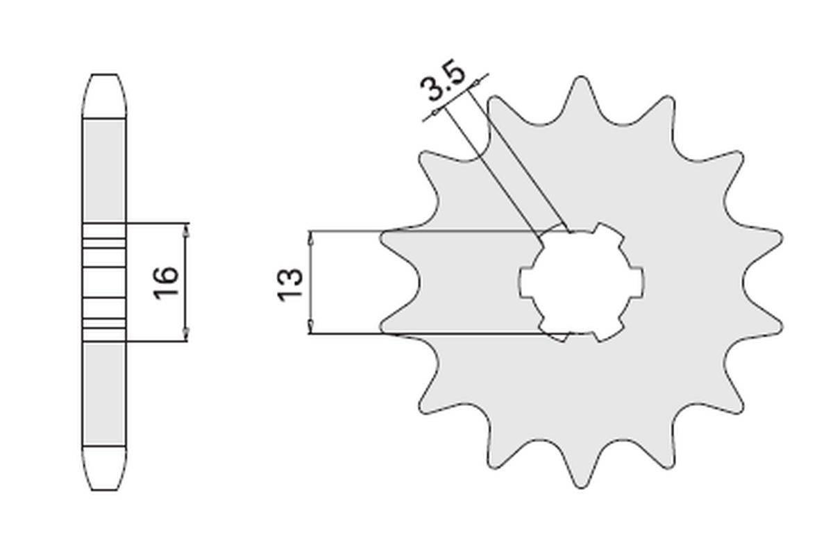 Cht Zębatka Przednia 428 14 428-14 Łańc.428 Suzuki Polini