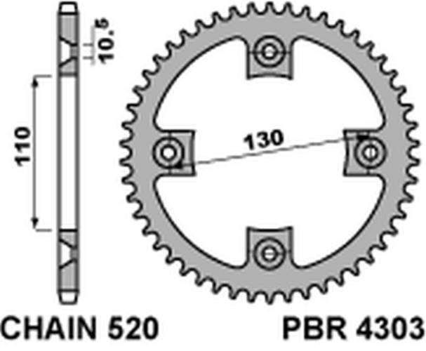 Pbr Zębatka Tylna 4303 39 C45 Honda Trx 400 X 09 Jtr1350.39 Łańc. 520 Made