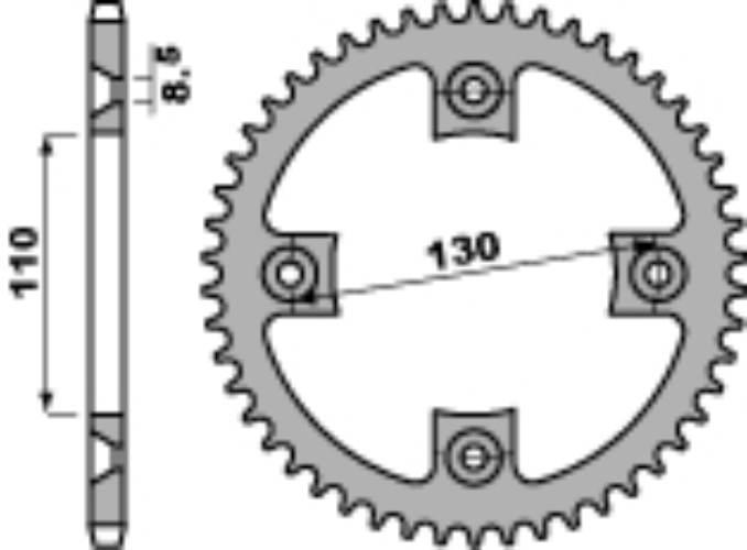 Pbr Zębatka Tylna Aluminiowa Ergal 4306 56 L Jtr215.56 Łańc. 420 Kolor Sreb