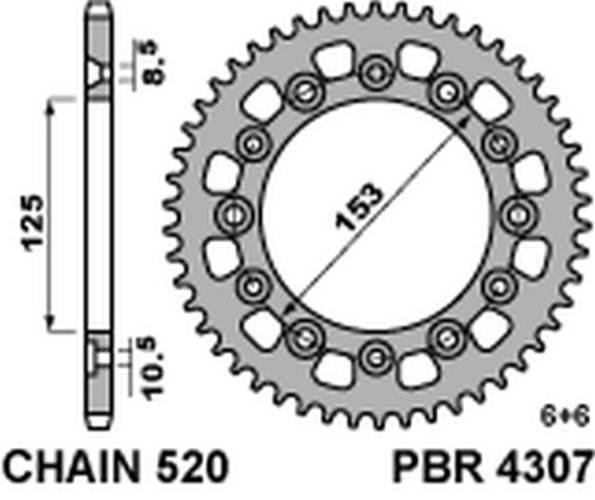 Pbr Zębatka Tylna 4307 39 Honda Crm 250 '91 Japan Jtr210.39 Made In Italy