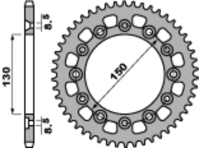 Pbr Zębatka Tylna 4308 44 C45 Honda Xl 250R 83-88 Może Zastąpić 245 44 Łańc