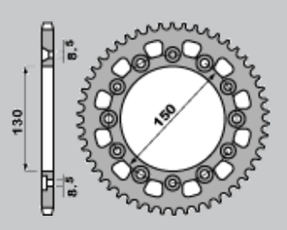 Cht Zębatka Tylna 4308 47 Honda Xr 600R 85-90 Może Zastąpić 245 47 Łańc. 52