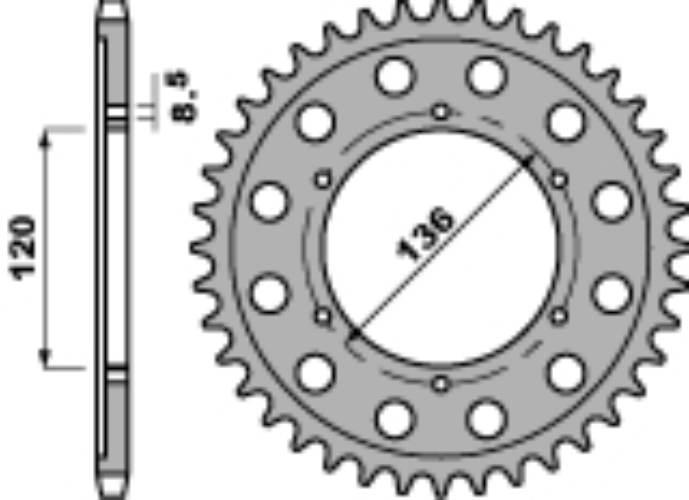Pbr Zębatka Tylna 4324 51 C45 Yamaha Tzr 125Rr 96-00 Łańc. 428