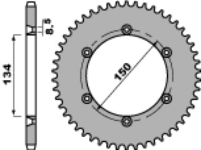 Pbr Zębatka Tylna 4330 50 C45 Kawasaki Kdx 125 90-99 Jtr 459.50 Łańc. 428