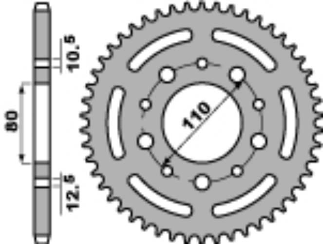 Pbr Zębatka Tylna 4350 48 C45 Honda Xrv 750 93-03 +2 Łańc. 525