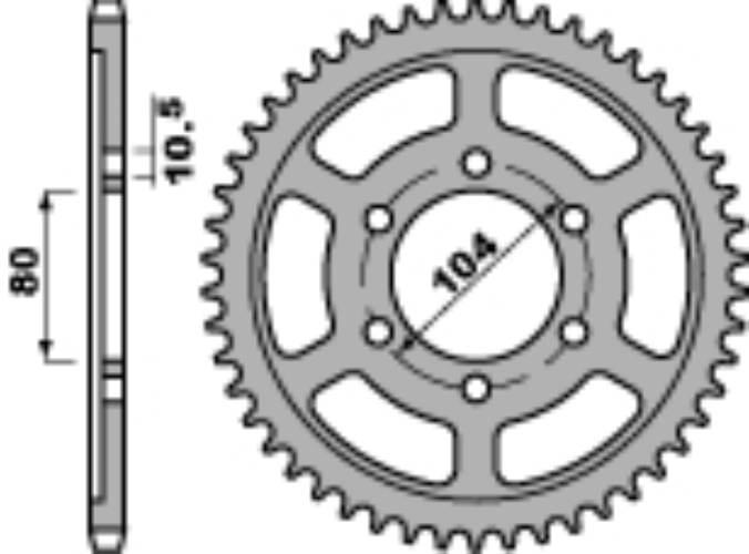 Pbr Zębatka Tylna 4359 45 C45 Kawasaki Jtr1489.45 Łańc. 525