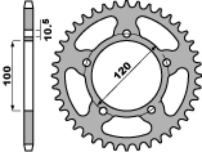 Pbr Zębatka Tylna 4363 44 C45 Aprilia 750 Sl Shiver 07-16 Jtr702.44 Łańc. 5
