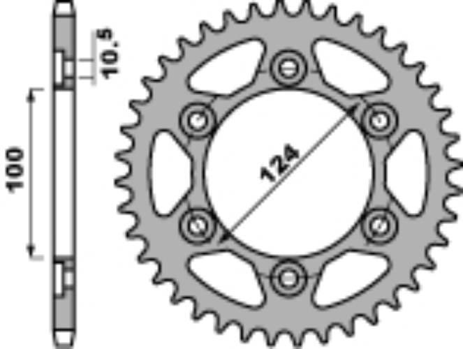 Pbr Zębatka Tylna 4366 42 C45 Ducati St2/St3 Jtr745.42 Łańc. 525 Made In It