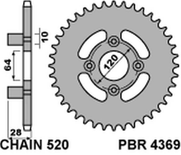 Pbr Zębatka Tylna 4369 41 C45 Honda Ax1 250 00-05 Łańc. 520 Made In Italy