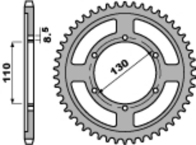 Pbr Zębatka Tylna 4372 46 C45 Yamaha Tzr 125 R 94-96 Łańc. 428 Jtr1870.46 M