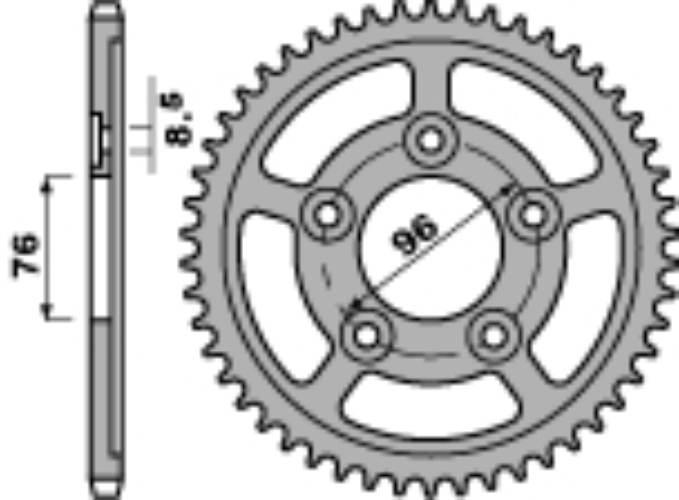 Pbr Zębatka Tylna 4375 43 C45 Cagiva 125, Planet 99 125N-1 97-99 Łańc. 520